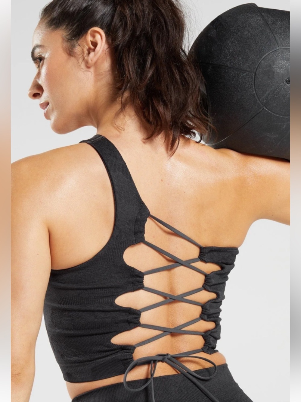 Gymshark Adapt Camo One Shoulder Tank Seamless Onyx